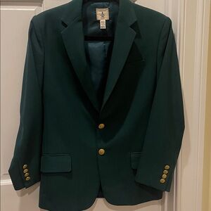 Lands' End Kids Rich Deep Green Blazer with Gold Buttons